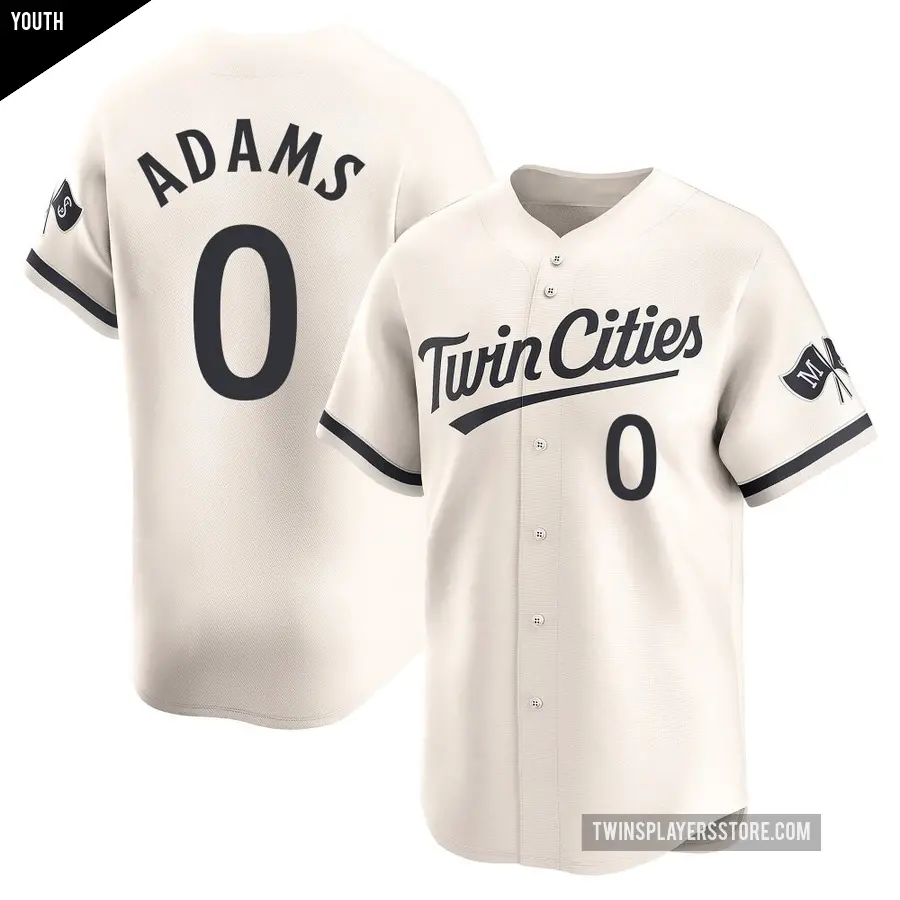 Youth Minnesota Twins ＃0 Travis Adams Limited Cream Alternate Jersey