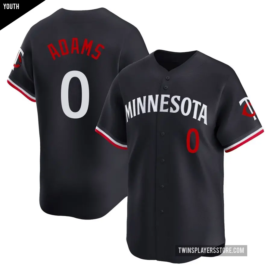 Youth Minnesota Twins ＃0 Travis Adams Limited Navy Alternate Jersey