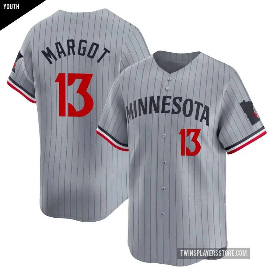 Youth Minnesota Twins ＃13 Manuel Margot Limited Gray Road Jersey