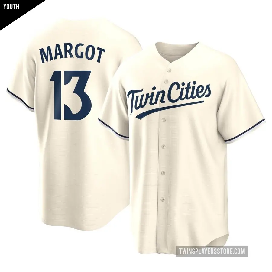 Youth Minnesota Twins ＃13 Manuel Margot Replica Cream Alternate Jersey