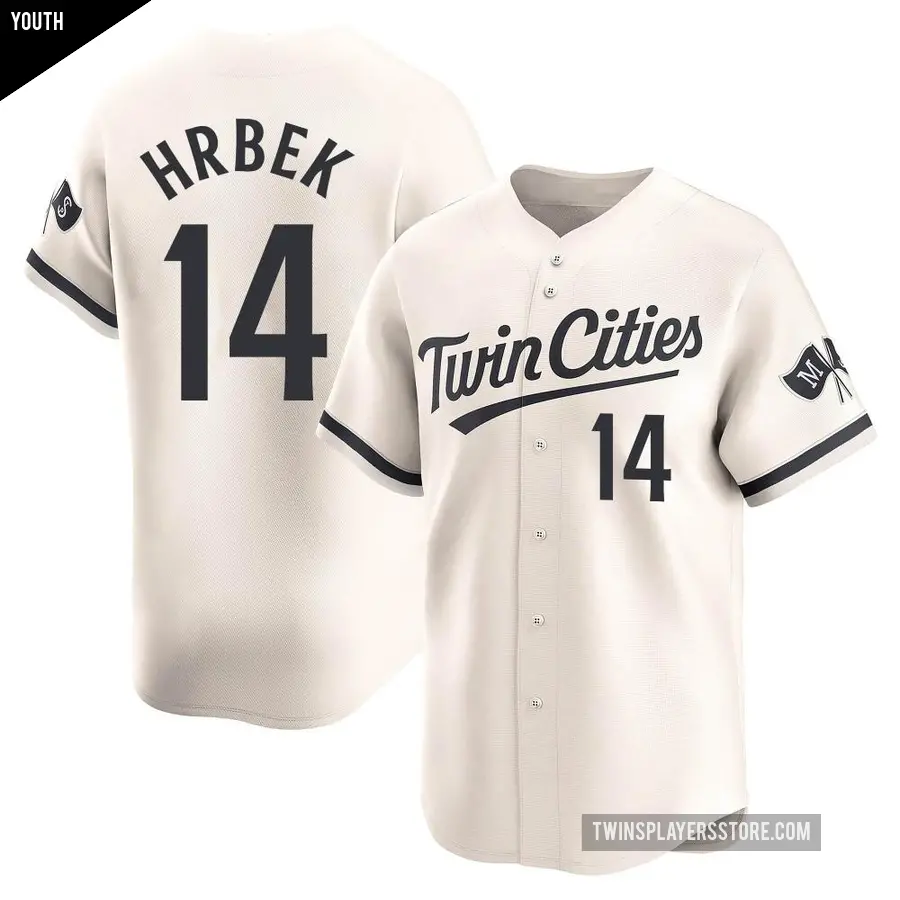 Youth Minnesota Twins ＃14 Kent Hrbek Limited Cream Alternate Jersey