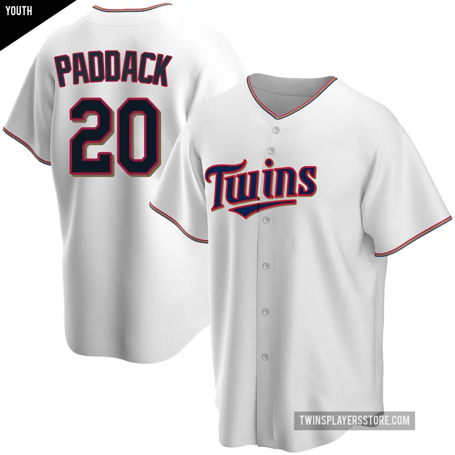 Youth Minnesota Twins ＃20 Chris Paddack Replica White Home Jersey