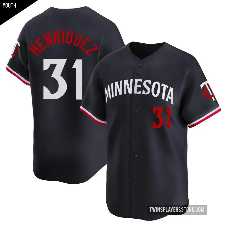 Youth Minnesota Twins ＃31 Ronny Henriquez Limited Navy Alternate Jersey