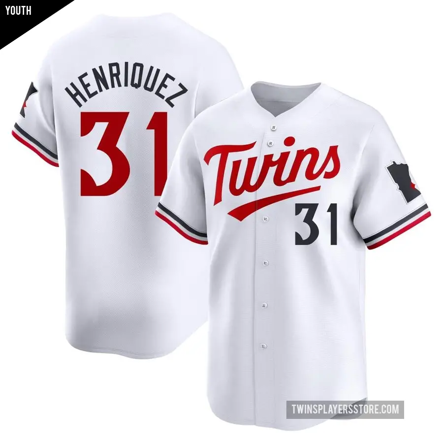 Youth Minnesota Twins ＃31 Ronny Henriquez Limited White Home Jersey