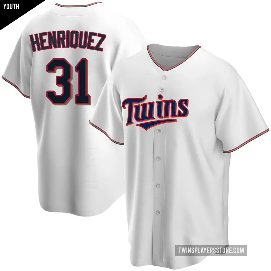 Youth Minnesota Twins ＃31 Ronny Henriquez Replica White Home Jersey