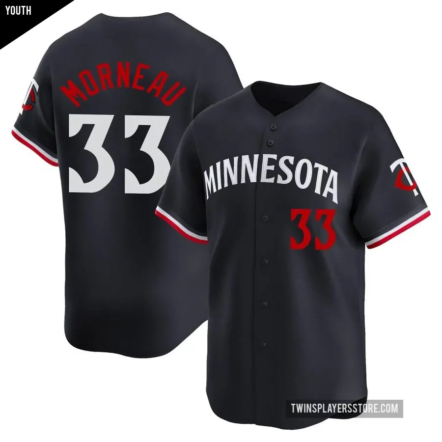 Youth Minnesota Twins ＃33 Justin Morneau Limited Navy Alternate Jersey