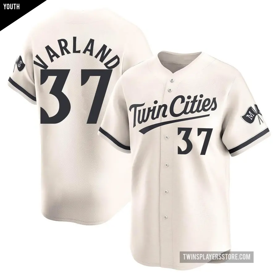 Youth Minnesota Twins ＃37 Louie Varland Limited Cream Alternate Jersey