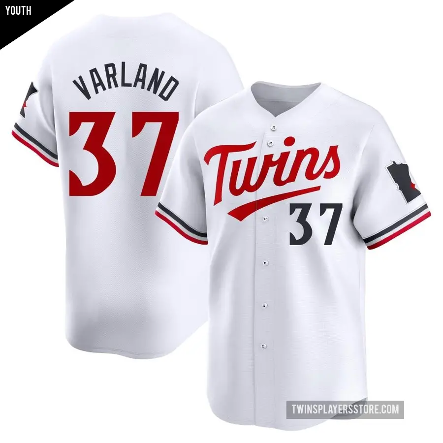 Youth Minnesota Twins ＃37 Louie Varland Limited White Home Jersey