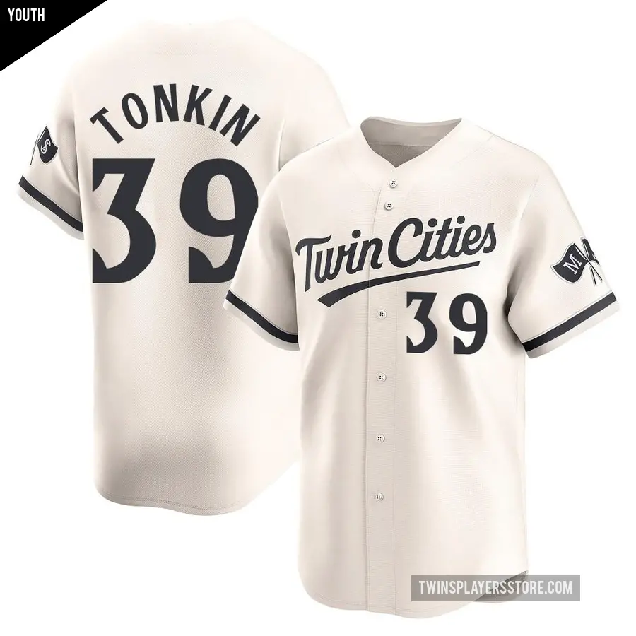 Youth Minnesota Twins ＃39 Michael Tonkin Limited Cream Alternate Jersey