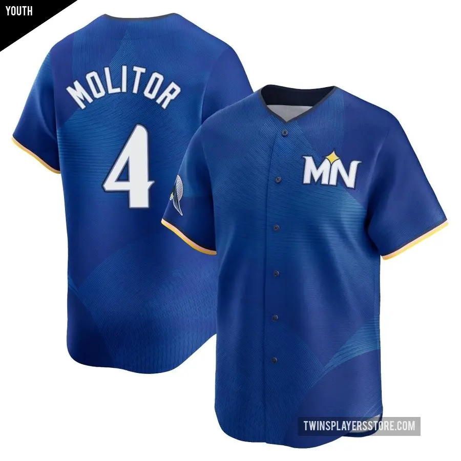 Youth Minnesota Twins ＃4 Paul Molitor Limited Royal 2024 City Connect Jersey