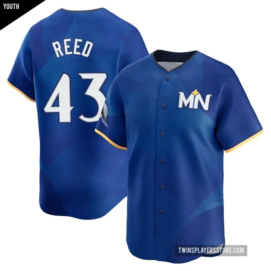 Youth Minnesota Twins ＃43 Addison Reed Limited Royal 2024 City Connect Jersey