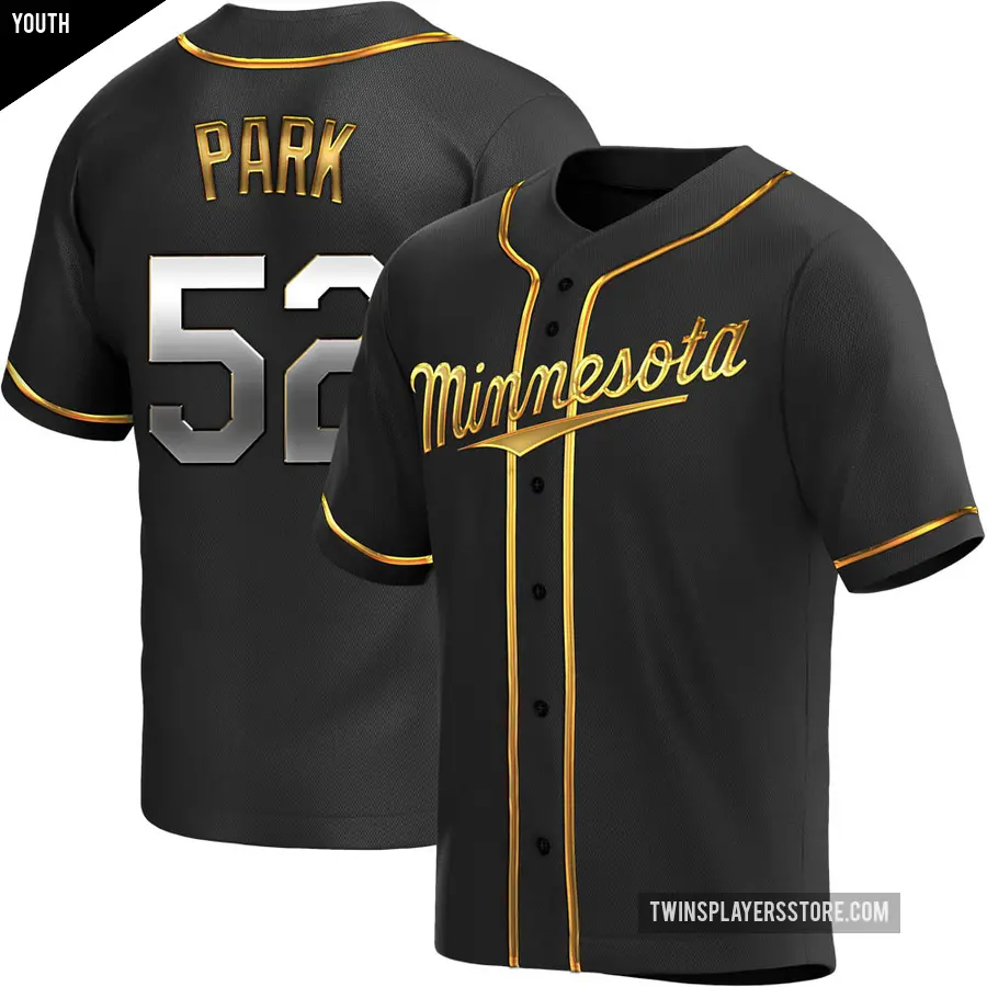 Youth Minnesota Twins ＃52 Byung-Ho Park Replica Gold Black en Alternate Jersey