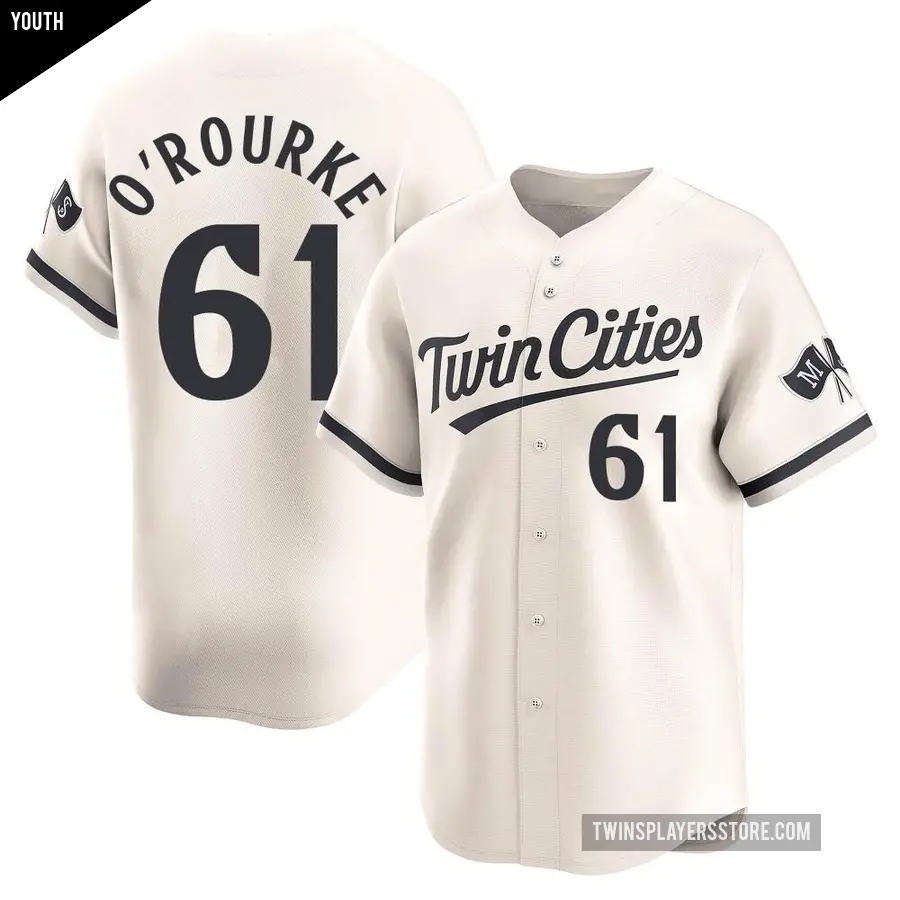 Youth Minnesota Twins ＃61 Ryan O'rourke Limited Cream Ryan O'Rourke Alternate Jersey