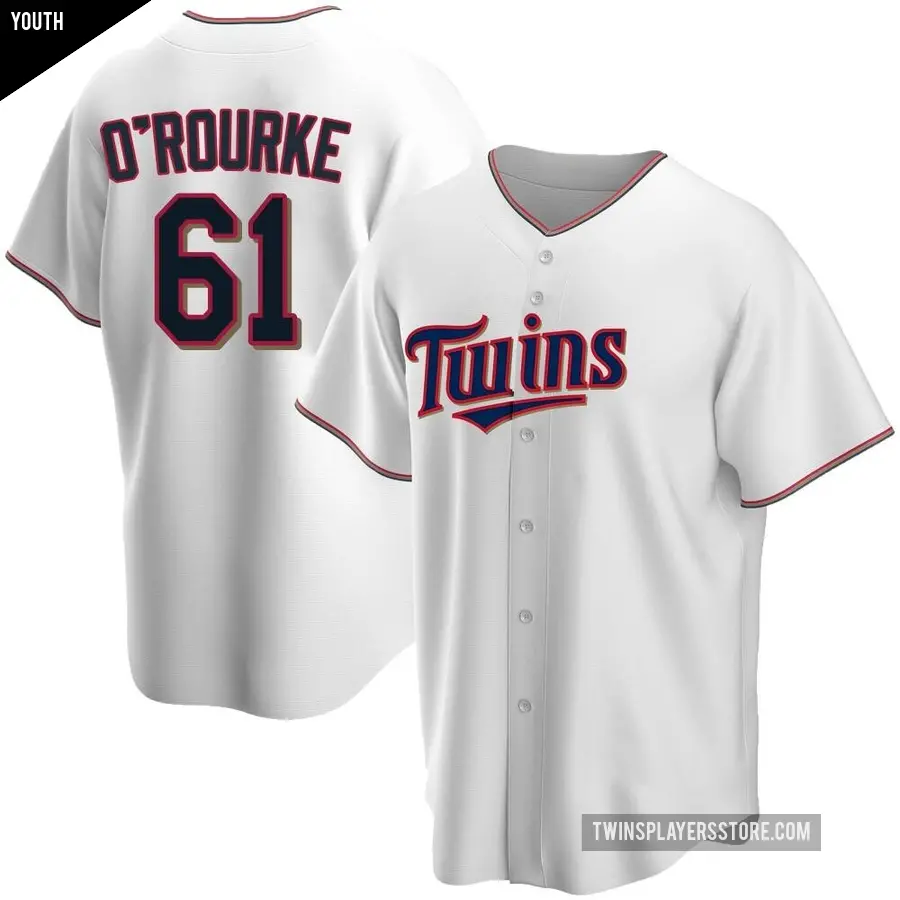 Youth Minnesota Twins ＃61 Ryan O'rourke Replica White Ryan O'Rourke Home Jersey