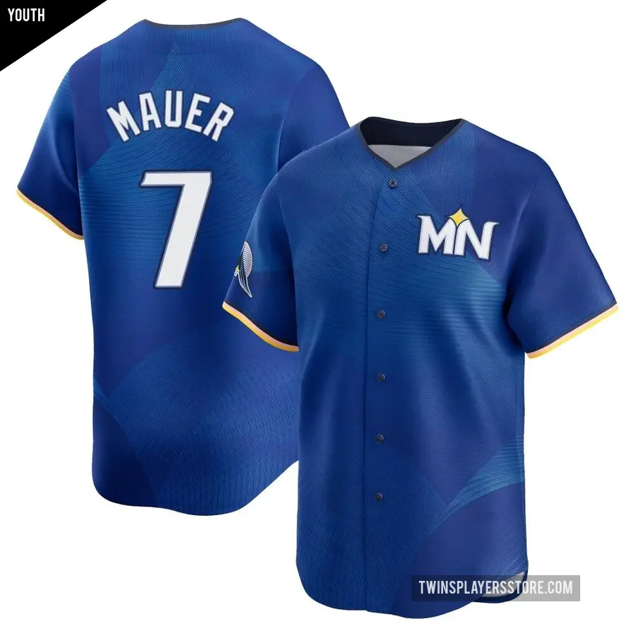 Youth Minnesota Twins ＃7 Joe Mauer Limited Royal 2024 City Connect Jersey