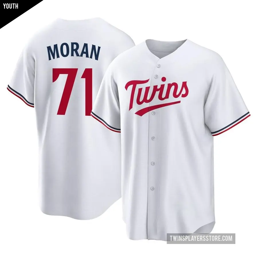 Youth Minnesota Twins ＃71 Jovani Moran Replica White Home Jersey