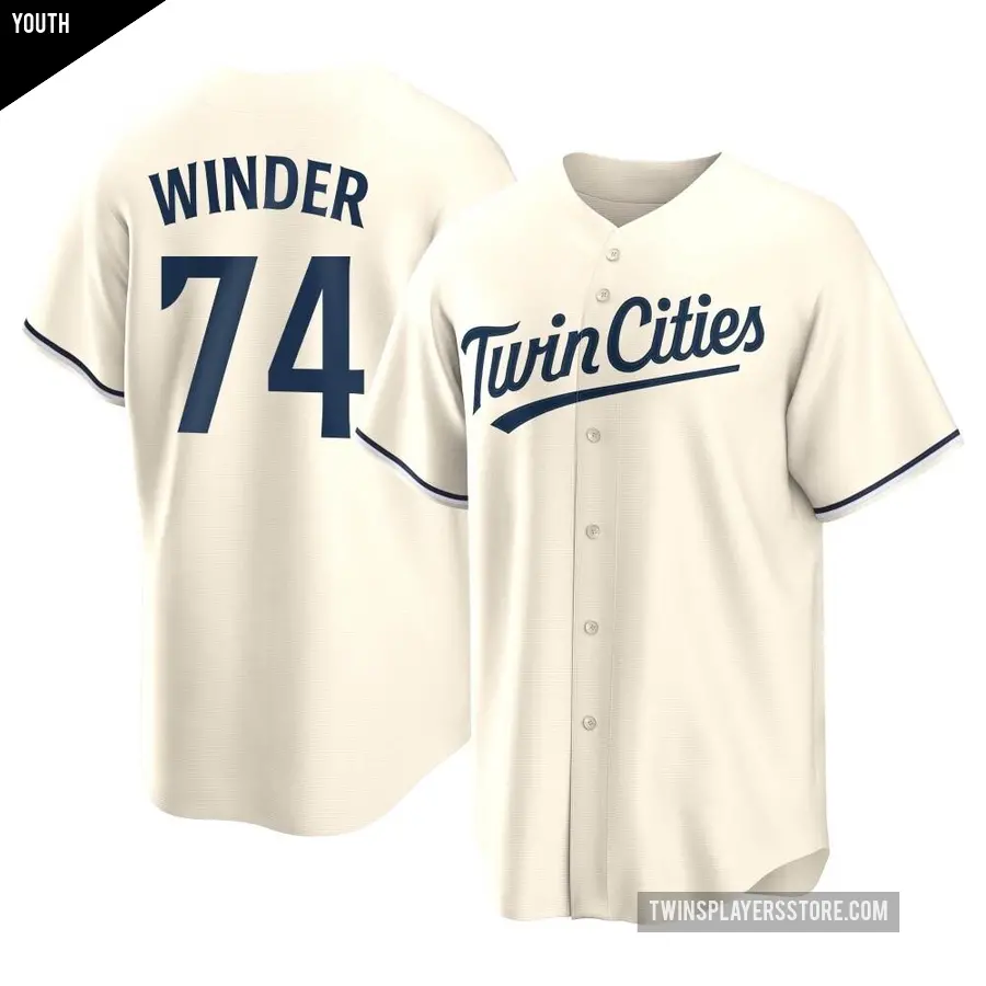 Youth Minnesota Twins ＃74 Josh Winder Replica Cream Alternate Jersey