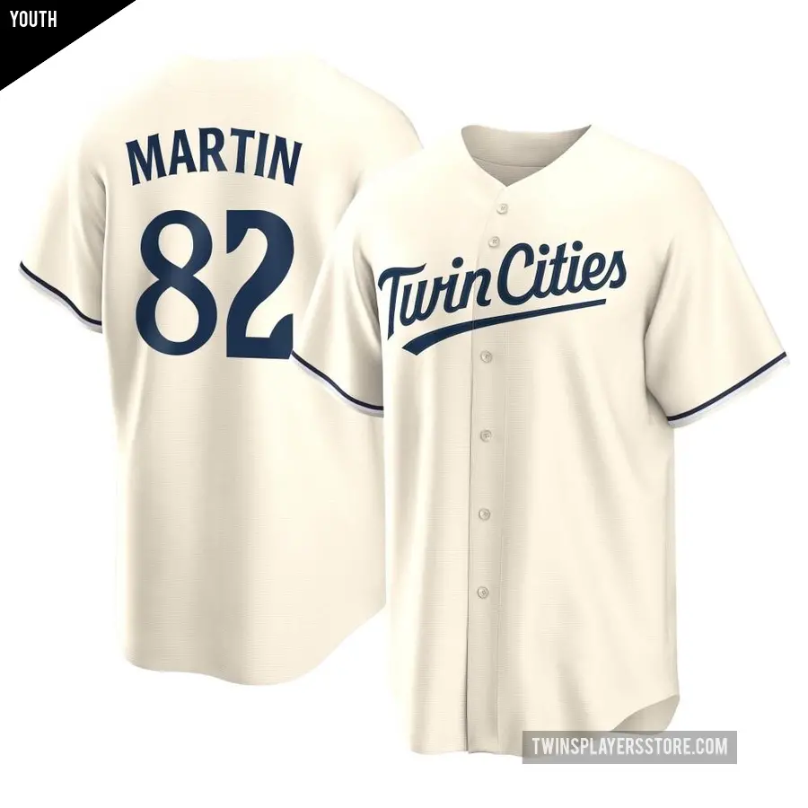 Youth Minnesota Twins ＃82 Austin Martin Replica Cream Alternate Jersey