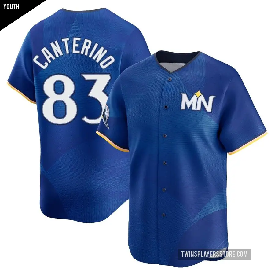 Youth Minnesota Twins ＃83 Matt Canterino Limited Royal 2024 City Connect Jersey