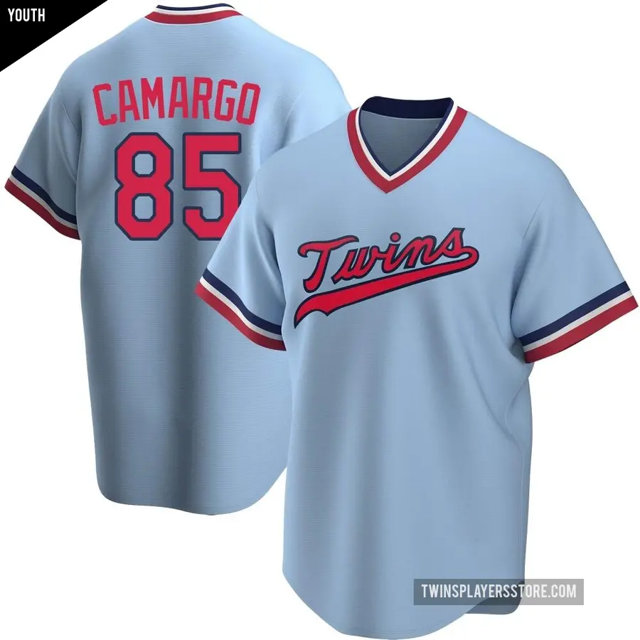 Youth Minnesota Twins ＃85 Jair Camargo Replica Light Blue Road Cooperstown Collection Jersey