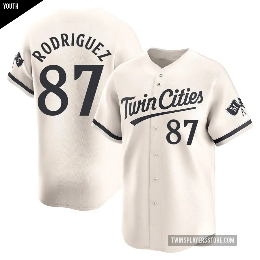 Youth Minnesota Twins ＃87 Emmanuel Rodriguez Limited Cream Alternate Jersey