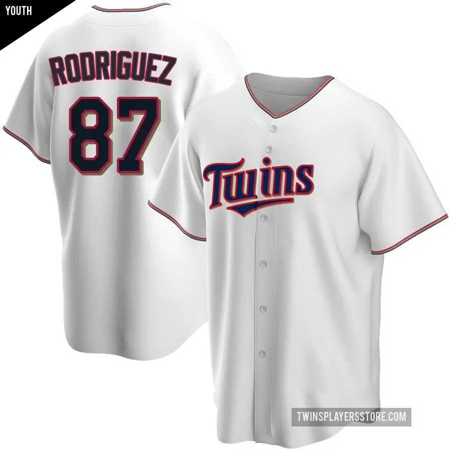 Youth Minnesota Twins ＃87 Emmanuel Rodriguez Replica White Home Jersey