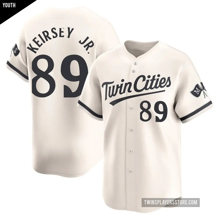 Youth Minnesota Twins ＃89 DaShawn Keirsey Jr. Limited Cream Alternate Jersey