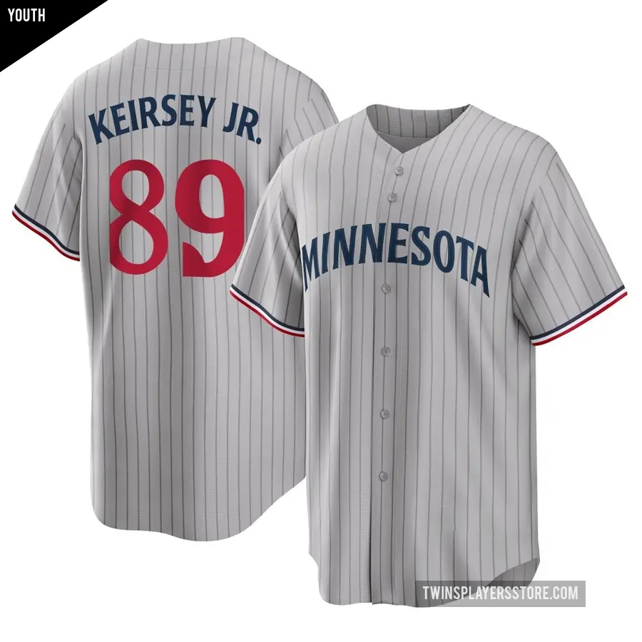 Youth Minnesota Twins ＃89 DaShawn Keirsey Jr. Replica Gray Road Jersey